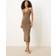 Mango Bali Strappy Midi Dress With Open Back - Khaki