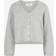 Gina Tricot V Neck Knitted Wool Alpaca Cardigan - Light Grey Melange