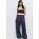Pull&Bear Loose-fitting Dart Jeans - Dark Blue