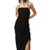 H&M Draped Linen Blend Dress - Black