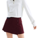 H&M Dame Vinrød Skorts Med Knapper - Vinrød