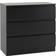 SECONIQUE Malvern Black Chest of Drawer 80x77cm