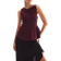 H&M Rib Knit Peplum Waistcoat - Burgundy