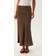 Pieces HW Midi Skirt Kjol - Mörkbrun