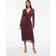 Vila V-Neck L S Midi Dress - Aubergine