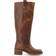 Bianco Biamary Knee High Pull On Boot Pull Up Leather Støvler - Brun