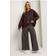 Yours Wide Leg Leggings Women's Curve Plus Size - Brown