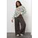 Yours Wide Leg Leggings Women's Curve Plus Size - Brown