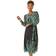 Roman Floral Border Belted Midi Dress - Blue