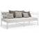 vidaXL Pull-out White Sofa 206cm 2 Seater