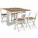 SECONIQUE Santos Butterfly White/Distressed Waxed Pine Dining Set 92x115cm 5pcs