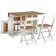 SECONIQUE Santos Butterfly White/Distressed Waxed Pine Dining Set 92x115cm 5pcs