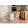SECONIQUE Santos Butterfly White/Distressed Waxed Pine Dining Set 92x115cm 5pcs