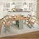 SECONIQUE Santos Butterfly Green/Distressed Wax Pine Dining Set 92x115cm 5pcs