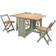 SECONIQUE Santos Butterfly Green/Distressed Wax Pine Dining Set 92x115cm 5pcs