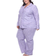 White Mark Women's Plus Size Three-Piece Pajama Set - Purple Paisley