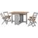 SECONIQUE Santos Butterfly Grey Slate/Distressed Waxed Pine Dining Set 92x115cm 5pcs