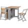SECONIQUE Santos Butterfly Grey Slate/Distressed Waxed Pine Dining Set 92x115cm 5pcs