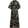 H&M Tie-Belt Shirt Dress - Black/Floral