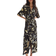 H&M Tie-Belt Shirt Dress - Black/Floral
