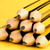 M & G 12pcs/Set M&G Hexagonal Yellow Wood HB Pencils With Eraser Heads