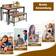 Costway 4-Delige Keukentafel en Stoelenset met 2 Stoelen en 1 Bank Metalen Frame