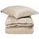 Lexington Striped Poplin Sengesæt 150x210 cm Beige Dynebetræk Hvid, Beige (210x150cm)