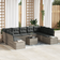 vidaXL 10 Piece Garden Sofa with Cushions Grey Poly Rattan Outdoor Lounge Set
