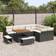 vidaXL 12 Piece Garden Sofa Black Poly Rattan Acacia Outdoor Lounge Set