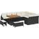 vidaXL 12 Piece Garden Sofa Black Poly Rattan Acacia Outdoor Lounge Set