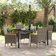 vidaXL 5 Piece Garden Grey Poly Rattan Patio Dining Set, 1 Table incl. 4 Chairs