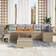 vidaXL 9 Piece Garden Sofa Beige Poly Rattan Outdoor Lounge Set