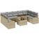 vidaXL 10 Piece Garden Sofa Beige Poly Rattan Outdoor Lounge Set