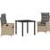vidaXL Have Spisebordssæt 3 Pcs Beige Polyrattan Havemøbelsæt