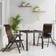 vidaXL 3 Piece Garden Brown Poly Rattan Patio Dining Set, Table incl. 2 Chairs