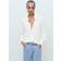 Mango Fluid Longsleeved Blouse Kvinde Natural White