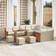 vidaXL 13 Piece Garden Set Beige Poly Rattan Modular Sofa