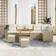 vidaXL 9 Piece Garden Sofa Beige Poly Rattan Outdoor Lounge Set