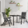 vidaXL 3 Piece Garden Grey Poly Rattan Patio Dining Set, 1 Table incl. 2 Chairs