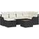 vidaXL 7 Piece Garden Set Black Poly Rattan Outdoor Sofa