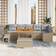 vidaXL 9 Piece Garden Sofa Beige Poly Rattan Outdoor Lounge Set