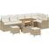 vidaXL 9 Piece Garden Sofa Beige Poly Rattan Outdoor Lounge Set