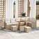 vidaXL 9 Piece Garden Sofa Beige Poly Rattan Outdoor Lounge Set