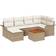 vidaXL 7 Piece Garden Sofa Beige Poly Rattan Outdoor Lounge Set