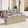 vidaXL 9 Piece Garden Sofa Beige Poly Rattan Outdoor Lounge Set