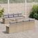 vidaXL 9 Piece Garden Sofa Beige Poly Rattan Outdoor Lounge Set
