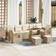 vidaXL 10 Piece Garden Sofa Beige Poly Rattan Outdoor Lounge Set