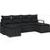 vidaXL 6 Piece Garden Set Black Poly Rattan Modular Sofa