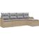 vidaXL 5 Piece Garden Set Beige Poly Rattan Modular Sofa