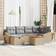 vidaXL 7-Delars Trädgårdsoffa Med Kuddar Beige Poly Rattan Loungeset